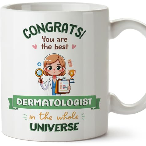 MUGFFINS Dermatologist Woman Mug - in English - Best in Universe Trophy - Funny Gift for Colleagues - Ceramic 11oz Mug