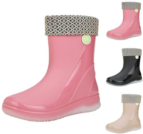Stivali Da Pioggia Da Donna Stivaletti Donna In Gomma Impermeabili Stivaletto Pvc Imbottito Stivali Donna Pioggia Leggere Scarpe Da Pioggia Rain Stivaletti Pioggia Per Esterni Giardinaggio Offerta