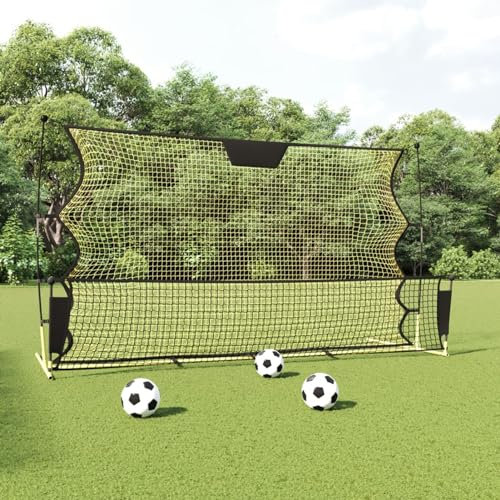 ShGaxin Fußball-Rebounder Schwarz und Gelb 183x85x120 cm Polyester, Fussballtor, Fussball Child, Fussball Tor, Torwand, Tornetz