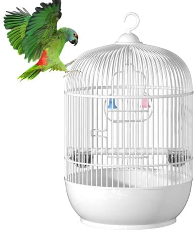 Tragbarer runder Vogelkäfig, 23 * 37 cm runder Vogelkäfig, Runder hängender Vogelkäfig, Runder Vogelkäfig mit Ständer, Tragbarer Vogelkäfig draußen, Ound tragbarer Sittich Handlauf kleiner Vogelkäfig,