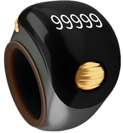 kinrguiyuez Zählerring, 5-stelliger Fingerzähler Clicker Ring mit elektronischer Anzeige, Tragbares Gebetszählwerkzeug, Rotierendes digitales Tasbeeh für Meditation, Entspannung, aktive Finger