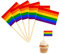 100 Stück LGBTQ Regenbogen Zahnstocher Flaggen,LGBT Fahne,Regenbogen Kuchen Toppers,Pride Cupcake Picks,Regenbogen Deko,LGBTQ Flagge,Regenbogenfahne für Pride Month Parade Party Tisch Dekoration