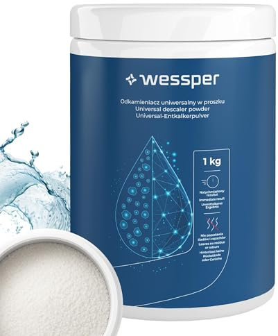 Wessper Universal Schnell-Entkalker für Küchengeräte 1 kg | Entkalker für Wasserkocher, Wasserhahn, Töpfe, Spülkasten, Waschmaschinen, Dampfgarer etc. - Anti Kalklöser Pulver - Pulverentkalker