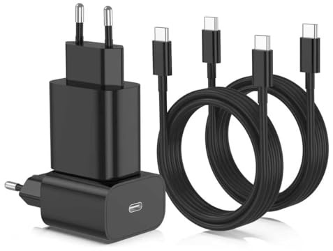 USB C Ladegerät,2er Pack 45W iPhone 17 Schnellladegerät mit 2er Pack 2M USB C Kabel,GaN PD Netzteil Handy Ladegerät& Ladekabel für iPhone 17/16/15 Serie/iPad Pro/Air/Mini