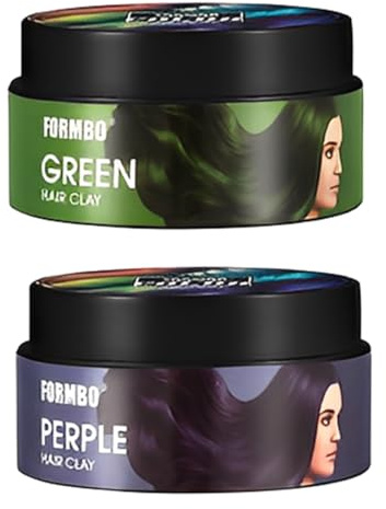 YUPZAR Temporäre Haarfarbe 2er Set – 2 x 100g Haarwachs in Grün & Violett – Farbige Haarpaste für Männer, Frauen & Teenager – Stylingswachs für Party, Cosplay, Fasching & Halloween