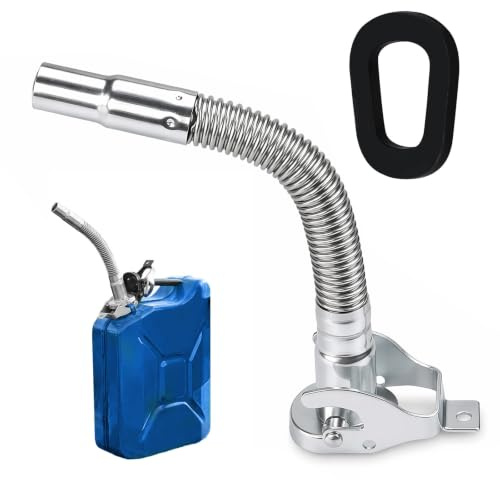 Beccuccio in metallo flessibile per taniche di benzina e diesel da 5/10/20 l, beccuccio in acciaio inox con guarnizione e tubo di guida, compatibile con nave e trattore