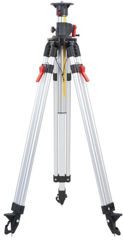 Nestle Kurbelstativ Aluminium mittelschwer, selbsthemmend, 90–197 cm Arbeitshöhe | Allround-Baustativ mit 36 cm Kurbelhub, 5/8 Anschluss, eloxiert, für Linien- & Rotationslaser