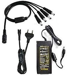 Alimentatore 12V 3A 36W per telecamera di sicurezza con cavo splitter 4 uscite, luce a LED - Setik®