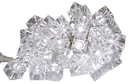 LED Lichterkette Würfel 6,5 m 50 LED weiss Außen IP44 Partylichterkette Partylicht Partybeleuchtung Partyleuchte Strahler