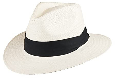 SCIPPIS Mineo – Eleganter Sommerhut für Damen & Herren | Panama-Stil aus leichtem Papierstroh | Klassischer Sonnenhut mit schwarzem Hutband | Luftig, stilvoll & zeitlos