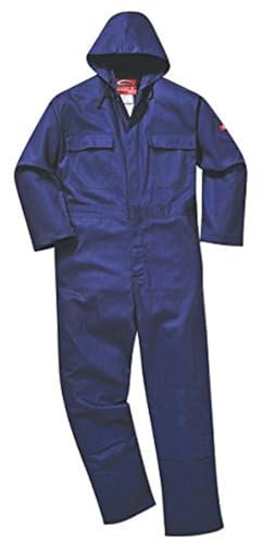 Portwest Bizweld Hooded Coverall, Size: S, Colour: Navy, BIZ6NARS