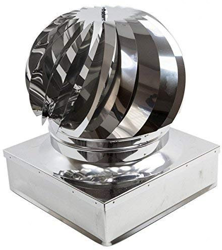 COMIGNOLO GIREVOLE ACCIAIO ZINCATO QUADRATO FUMAIOLO ASPIRATORE CANNE FUMARIE (cm 42 x 42)