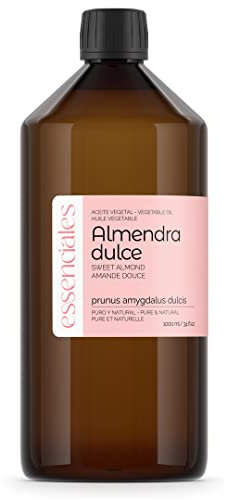 ESSENCIALES - Aceite de Almendras Dulces 100% Puro y Natural, 1L. Aceite Corporal Prensado en frío para el cuidado de la piel