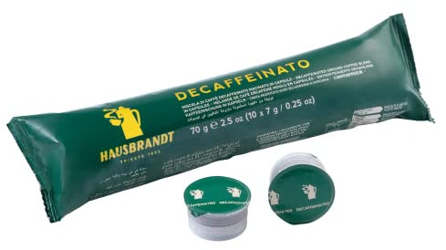 50 Capsule Hausbrandt Caffè Decaffeinato. Miscela di caffè decaffeinato tostato e macinato confezionato in capsule monodose