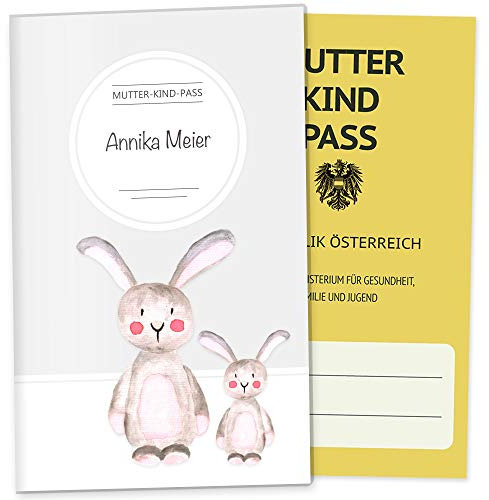OLGS Mutterkindpasshülle Hase Österreich mit Namen, Personalisierbar