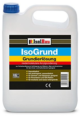Isolbau IsoGrund Grundierlösung - 20 L Niedermolekulare, Gebrauchsfertig Acrylgrundierung für Innen & Außen - Für professionelle Grundierung
