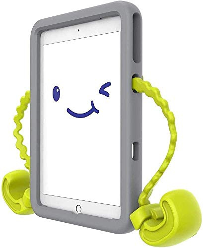 Speck Funda Protectora para iPad Pro de 9,7 Pulgadas para niños de 9,7 Pulgadas, Soporte para Coche con Brazos Desmontables, Color Gris/Verde