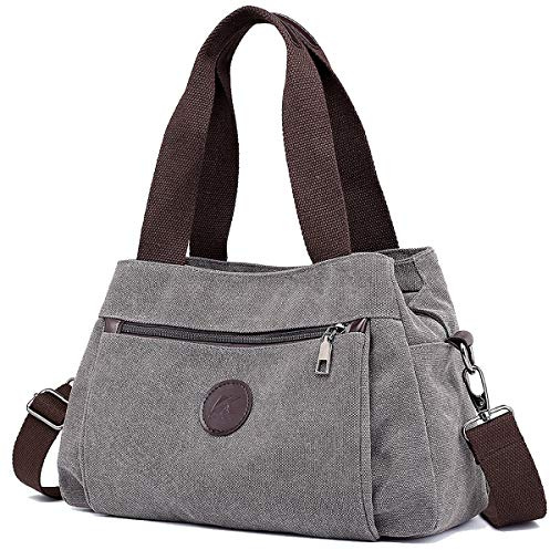 DOURR Hobo Handtaschen Canvas Crossbody Tasche für Frauen Multi Fach Tote Geldbörse Taschen