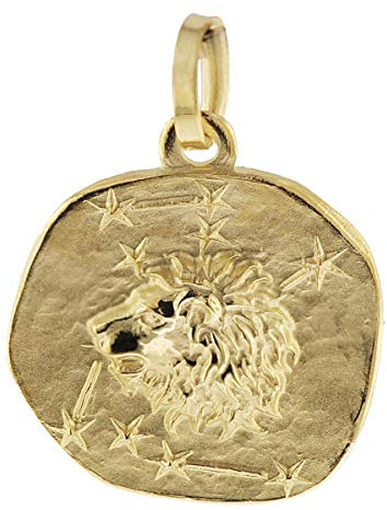 trendor Sternzeichen-Anhänger Löwe 585 Gold 16 mm Anhänger Tierkreiszeichen für Damen, Herren und Kinder, schönes Sternzeichen Echtgold, Anhänger Gold, 08958-08