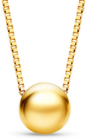 Orovi Damen Kette Gelbgold Halskette mit Anhänger Kugel 9 Karat (375) Gold, 45 cm lang