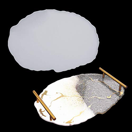 iSuperb Molde Resina Epoxi Molde de Bandeja Irregular Molde Silicona Grande Resin Mold para DIY Bandeja Artesanía Decoraciones (Transparente)