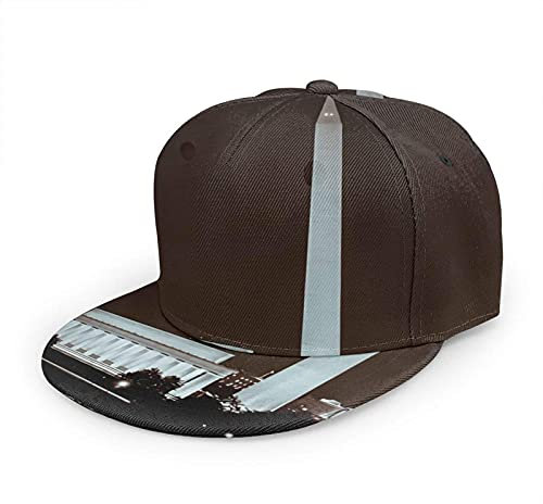 Oaieltj Unisex Baseballkappe Damen Herren Junge Mädchen Mode verstellbar 3D gedruckt Flat Bill Baseball Cap, Washington DC Skyline bei Nacht, One size