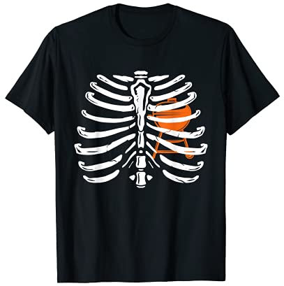 Xray Skeleton Rib Cage Bbq Grill Funny Halloween Costume T-Shirt