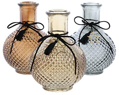Nordstern Vase mit Sternanhänger 3er Set - Ø 11 x 15 cm