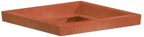 Decorspace Sottovaso per Vaso Quadrato in Resina per Piante e Fiori Made in Italy da Esterno (50 x 50 cm, Terracotta)