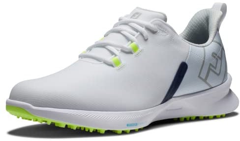 FootJoy Men's Fj Fuel Sport Golf Shoe, White Navy Green, 8 UK