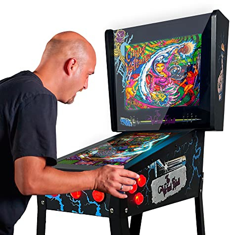 Flipper virtuale, Playfield 18.5, Backglass 15, PC AMD Ryzen 5 con 16GB RAM 256GB SSD, Più di 500 tavole di Visual Pinball e più di 900 giochi mame verticali, Sensore KL25Z (VERSIONE MIGLIORATA)