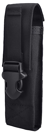 YAPJEB Tactical Flashlight Pouch Torch Holster LED Flashlight Holder Multi-Function Portable Pouch for Mag, Mini Scissor, Outdoor Hunting Lighting (04 Black)