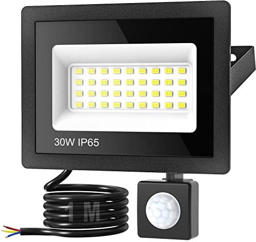 kolpop Led Strahler mit Bewegungsmelder Außen, 30W 3000LM Led Fluter 6500K Kaltweiß Superhell Scheinwerfer IP65 Wasserdicht Aussenstrahler für Garten, Garage