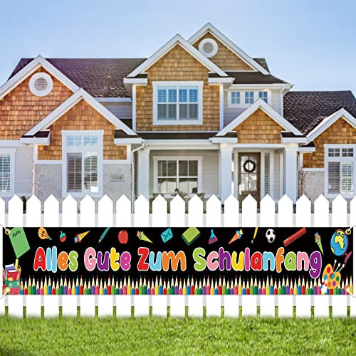 TOPJOWGA Einschulung Girlande Banner Deko, 270 x 35cm, Alles Gute Zum Schulanfang, Schulkind Girlande, Willkommen Schulanfang, Schuleinführung Banner Deko für Mädchen Jungen Kinder