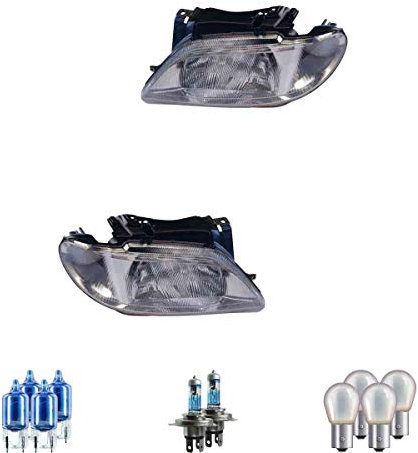 EISENFELS Bundle Set 106527418 erstellt mit Scheinwerfer rechts & links + Leuchtmittel W5W Cool Blue Intense + H4 NIGHT BREAKER + PY21W Diadem Chrome kompatibel mit Xsara N1