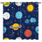 YUANZU Weltraum Vorhänge Kinder Planet Doodle Ösen Gardinen mit Blickdichte Thermo Vorhang Kälteschutz Blackout Curtain Kinderzimmer Schlafzimmer Verdunkelung Fenster, 2 Stück, H 175 x B 140 cm