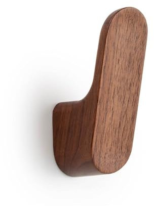 Gedotec Garderoben-Haken aus Holz Nussbaum I LUV-WOOD I 82 x 28 mm I 1 Stück Kleiderhaken I Wand-Garderobe zum Schrauben I Design Wandhaken mit Befestigungsmaterial