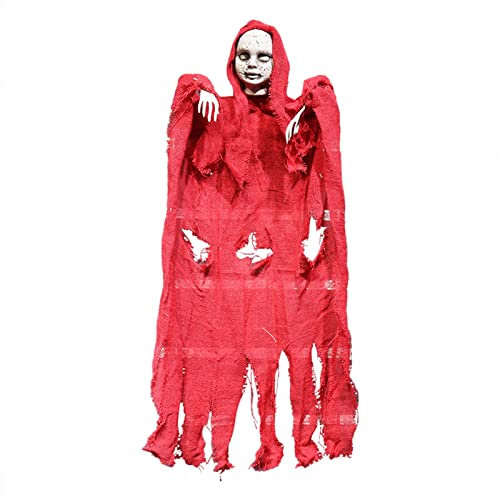 Packen Sie hängende Halloween-Dekorationen Sensenmänner für die besten Halloween-Dekorationen im Freien Sonnensegel Dreieck (Red, One Size)