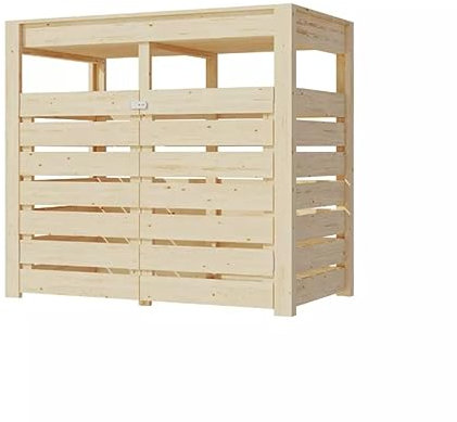Karibu Mülltonnenbox für 2-3 Tonnen Mülltonnenverkleidung Müllbox