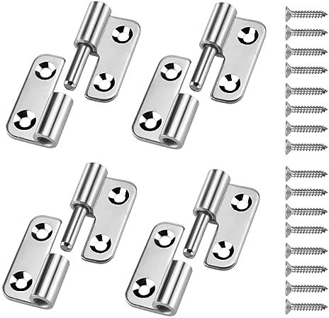 acdokuk 4 Pcs Detachable Hinge, 1.5 Left Hand Lift Off Door Hhinges, Small Slip Joint Flag Hinges for Internal External Doors