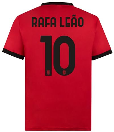 AC Milan Unisex Maglia Replica Stadio 14 Home Offizielles Fußballtrikot 2023/24, Rot/Schwarz (Rafa Leão 10), XL