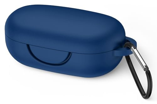 MOWYEOK Silikon Hülle kompatibel mit Anker Soundcore Sport X10, Tragbare Kratz und stoßfeste Silikonhülle, Front LED sichtbar, für Anker Soundcore Sport X10 Gehäusezubehör, mit Karabiner - Blau