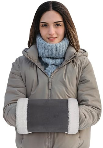 BXT USB-beheizte Hände-Muffs, elektrische Hände, Körperwärmer, Muffs, dick, mit Fleece gefüttert, Handwärmtasche, Taschenwärmer, Heiztasche, warme Handschuhe, Handschuhe für Männer, Frauen, ältere