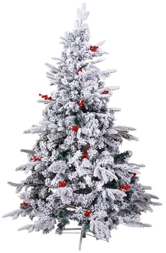 Generico Albero di Natale innevato, Albero di Natale Artificiale con Ornamenti per la Decorazione di Natale, casa, Matrimonio, Festa, ECC(150cm(4.9ft), White)