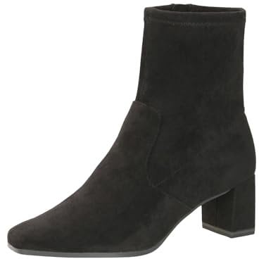 CAPRICE Damen Stiefeletten mit Absatz mit Reißverschluss Vegan, Schwarz (Black Stretch), 41 EU