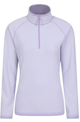 Mountain Warehouse Montana Womens Microfleece - Breathable Ladies Sweater, Quick Drying Pullover, Warm Fleece Jacket, Half Zip - For Spring Summer, Travelling, Outdoors Purple Women's Size 18