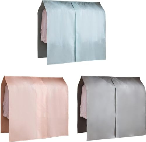 Kleidung Staubschutz,120 * 120 Kleidung Staubschutzhülle mit Klettverschluss Garment Bag, Lang anhaltender Feuchtigkeitsschutz, geeignet für Kleiderschrank Schlafzimmer (Blau+Rosa+Grau)