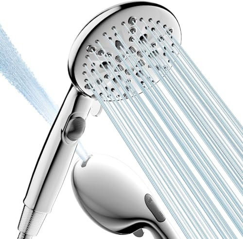Cobbe Shower Head and Hose Set, 9 Spray Modes Shower Heads with Stop Button, Universal Bathroom Shower Head with Power Jet,Large Powerful Showerhead