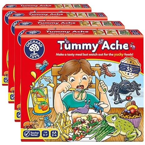 Orchard Toys Tummy Ache Game, A Fun Memory Game, Perfect For Kids Age 3-7, Educational Game Toy, Family Game (Pack of 4)