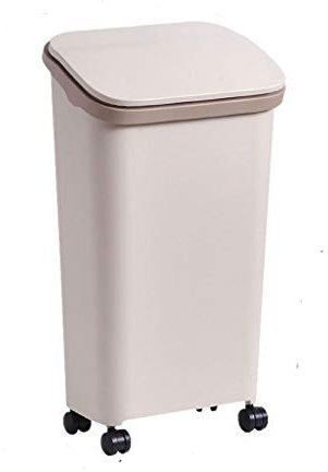HASMI Poubelle Salle de Bain Grande poubelle en plastique avec couvercle Style nordique maison école dortoir amovible vivant poubelle bureau poubelle 20L Poubelle rectangulaire (Color : Beige)